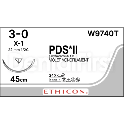 W9740T ПДС II 3/0, 45 см, н/окр., реж. 22 мм, 1/2
