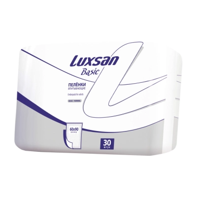 Пеленки мед. впитывающие LUXSAN 60х90см  №30 однораз.н/с (ТК-3уп)