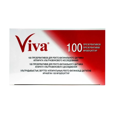 Презерватив для УЗИ без смазки прозрачный 28мм Viva №1 (100шт/уп) (ТК-36уп)