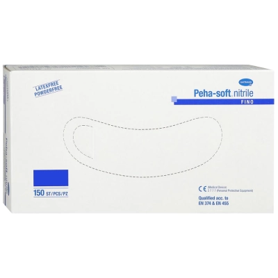 Peha-soft nitrile fino -перчатки диагност. нитриловые б/пудры н/с S 150 пар