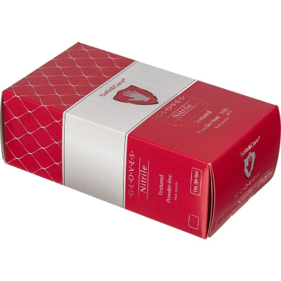 Перчатки Safe&Care нитриловые (403D) красные TN 31-5K (S) 50пар