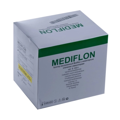 Катетер периферический Mediflon с портом и крыльями 22G (100шт/уп) (ТК-10уп)
