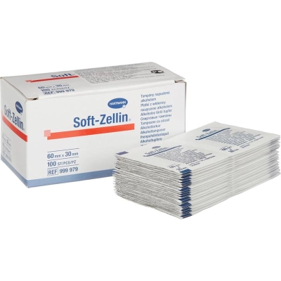 Перевяз. ср-ва Тампоны спиртовые, 60х30 мм SOFT-ZELLIN 100шт/у