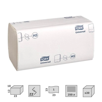 Полотенца бумажные Tork Н3 Universal 1сл. 250л (20пач/уп) 120108
