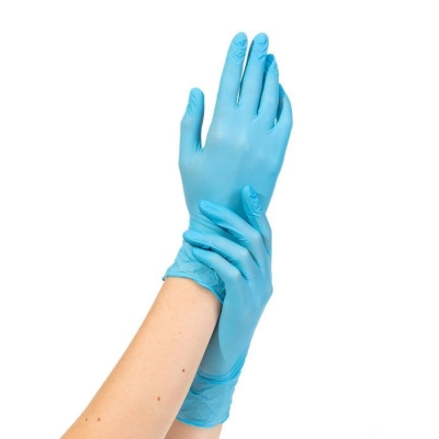 Перчатки нитриловые смотровые Nitrile Голубые (XL) (50 пар)