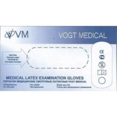 Перчатки латекс н/с н/о текс. Vogt Medical  L (50 пар)