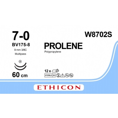 W8702S ПРОЛЕН 7/0, 4х60см, кол. 9.3 мм х 2, 3/8, прямая упаковка