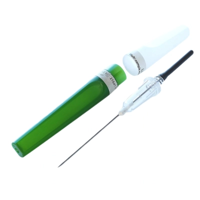 Игла двусторонняя Lind-Vac 21G 0.8x38 мм зеленая с визуальной камерой (50 шт/уп) (ТК-40уп)