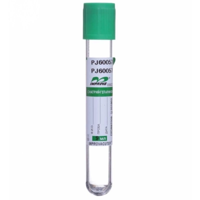 Вакуумные пробирки Improvacuter с Na гепарином и гелем 9мл, пластик, 16х100 (50шт/уп)