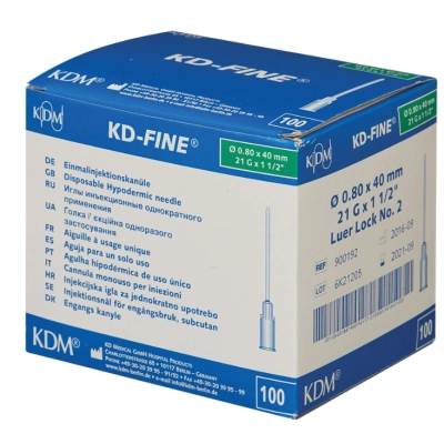 Игла инъекционная KD-Fine 21G (0.8х40 мм) (100 шт/уп)