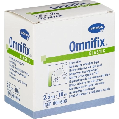 OMNIFIX elastic - Гипоаллергенный из неткан. матер. /белый/: 10 м х 2,5 см(2шт/уп)