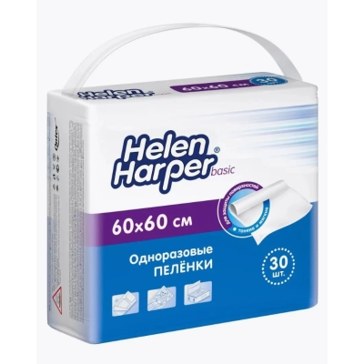 ЧЗ/ Пеленки мед. впитывающие Helen Harper Basic 60х60 (30шт/уп) (ТК-6уп)