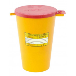 Емкость-контейнер для сбора игл 1,0л кл. Б (желтый) Респект (180шт в тк)