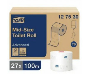 Бумага туалетная в рулонах Tork Mid-size Advanced 2-слойная 27 рулонов по 100 метров