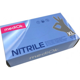 Перчатки нитриловые н/о цвет голубой р-м XS (50пар/упак) (Медиок)
