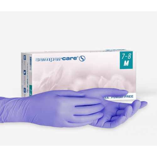 Перчатки смотровые нитриловые Sempercare синие LN303 (L) (100пар/уп)