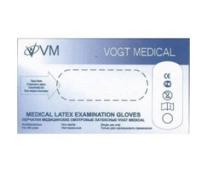 Перчатки латекс н/с н/о текс. Vogt Medical  M (50 пар)