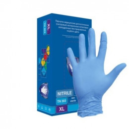 Перчатки смотровые нитриловые голубые TN303 (М 100пар/уп)