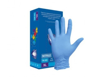 Перчатки смотровые нитриловые голубые TN303 (М) (100пар/уп)