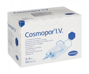 COSMOPOR I.V. - Самокл. повязки для фиксации катетеров: 8 х 6 см; 50 шт
