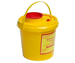 Емкость-контейнер для сбора игл 1,5л кл. Б (желтый) "Рекспект"
