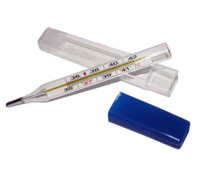 Термометр медицинский БЕЗ РТУТИ в пластиковом футляре Meridian