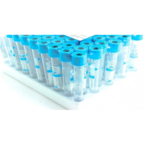 Вакуумные пробирки APEXLAB (пластик) с цитратом натрия 3,8%, голубая , 4,5мл (100шт/уп)