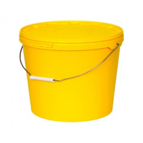 Бак для мед отходов 20л кл.Б (желтый) с ручкой и крышкой Респект
